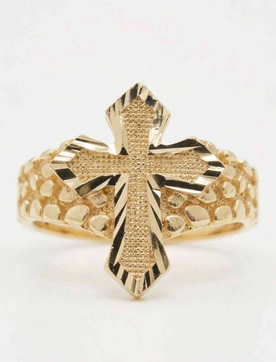 CROSS NUGGET RING