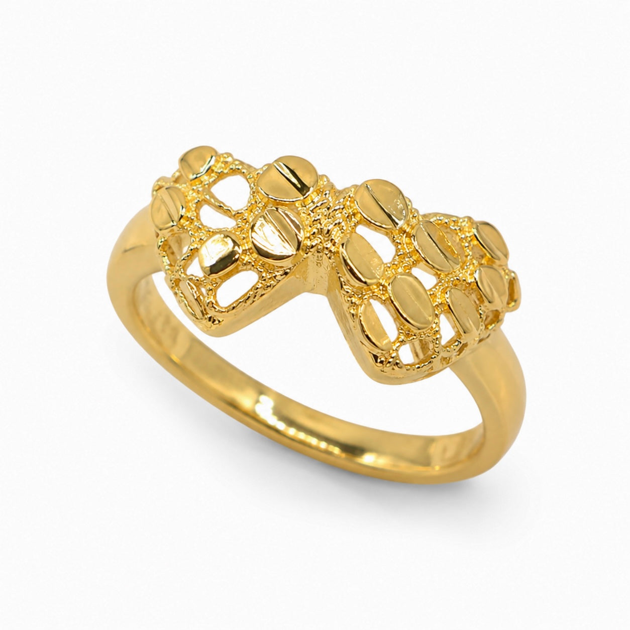 DOUBLE HRT NUGGET RING