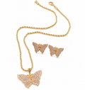 PINK DMND BUTTERFLY SET